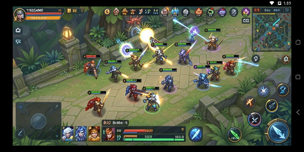 Tangkapan layar permainan 182GAME menampilkan aksi strategi yang intens.
