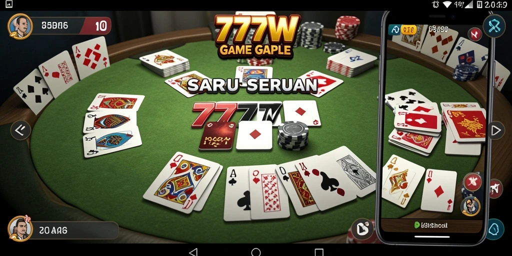 Gameplay seru Gaple yang menantang di 7777W.