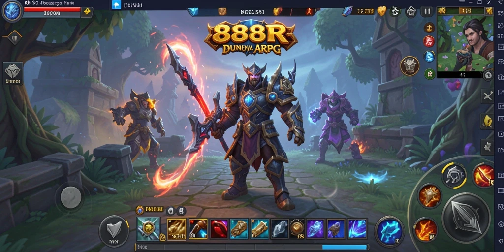 Screenshot menampilkan aksi pertarungan seru dalam game ARPG 888R.