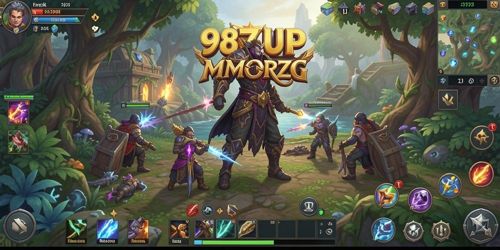 Screenshot gameplay 987UP menampilkan aksi pertarungan dalam dunia MMORPG yang epik.