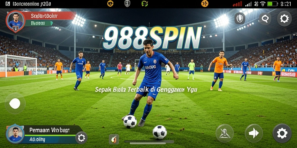 Tampilan gameplay 988SPIN yang menarik dengan aksi sepak bola yang mendebarkan.