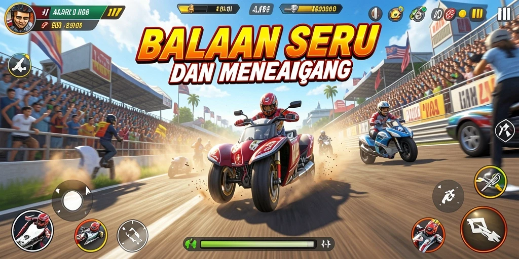 Tampilan menarik dari gameplay balapan di AJR88 yang mendebarkan.