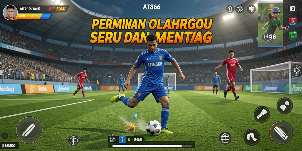 Tampilan gameplay seru AT866 dengan aksi olahraga yang mendebarkan.