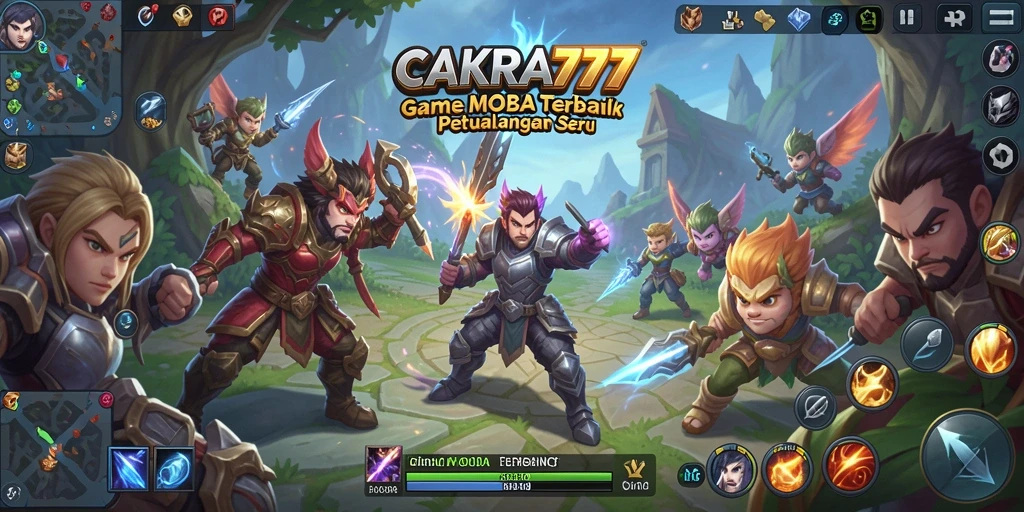 Screenshot CAKRA777 menampilkan aksi seru dalam pertempuran MOBA.