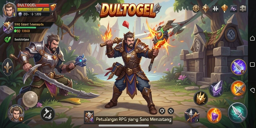 Tampilan screenshot DULTOGEL menampilkan pertarungan seru dan grafis menawan.