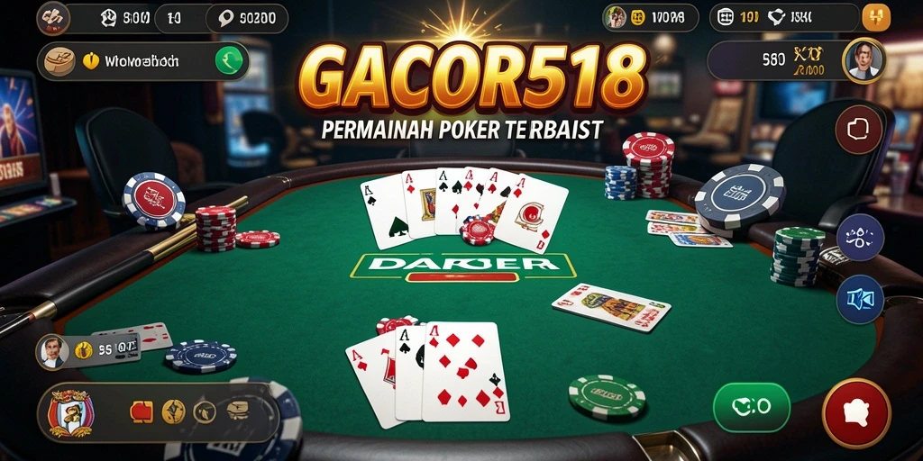 Tampilan mendebarkan dari permainan Poker GACOR518.