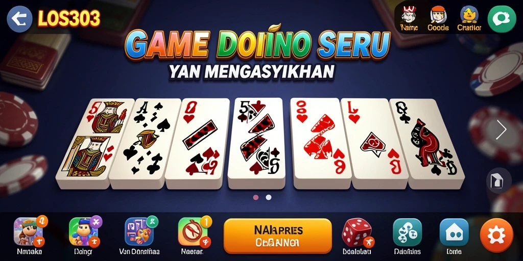 Tampilan menarik dari gameplay seru di game Domino.