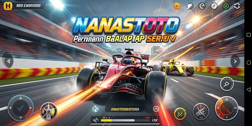 Screenshot gameplay NANASTOTO menampilkan aksi balap yang mendebarkan.