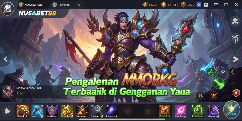Screenshot dari gameplay MMORPG NUSABET88 yang menampilkan pertempuran epik.