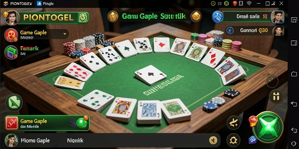 Tampilan gameplay PIONTOGEL yang menarik saat bermain Gaple.