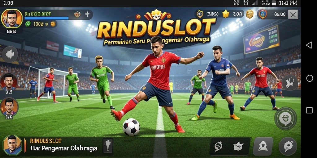 Tampilan gameplay RINDUSLOT yang penuh aksi dan kompetisi olahraga.