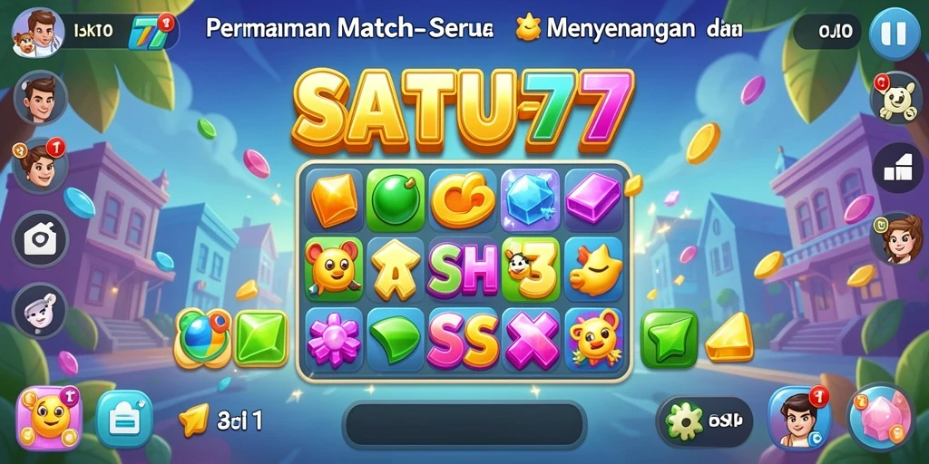 Tampilan gameplay SATU77 yang seru dan penuh warna.